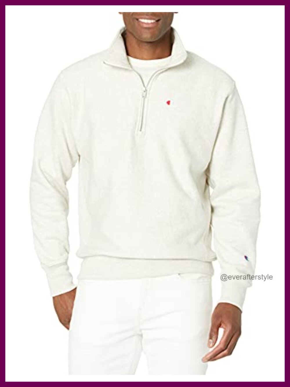 Men's Reverse Weave Quarter Zip Pullover Sweatshirt Loose Fit